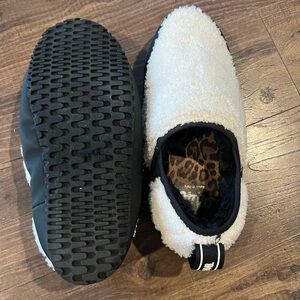 Cozy White and Black Slip-On Shoes